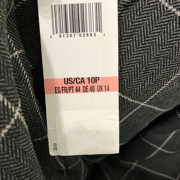 Le Suit Womens Blazer 10 Petite Gray Suit Checkered One Button Front Pocket NWT - Picture 8 of 12